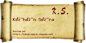 Káhán Sára névjegykártya